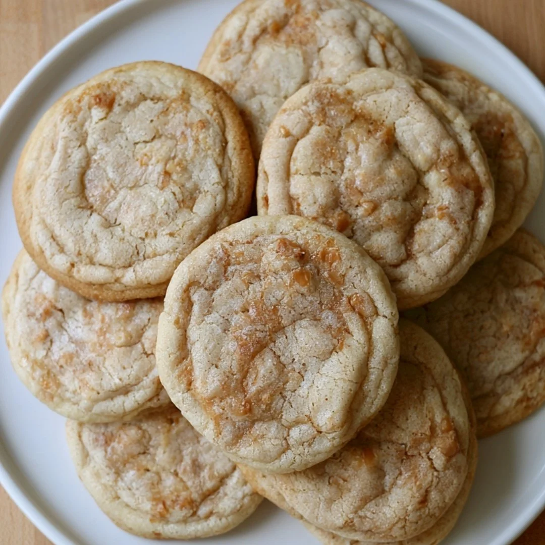 Delicious English toffee cookies with a crispy edge and chewy center