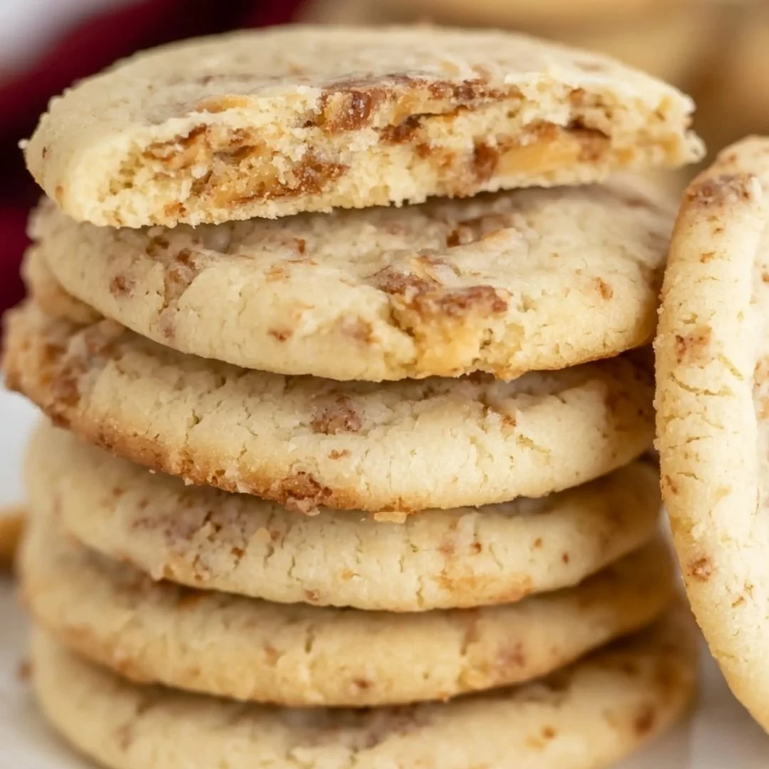 Delicious toffee butter icebox cookies on a plate